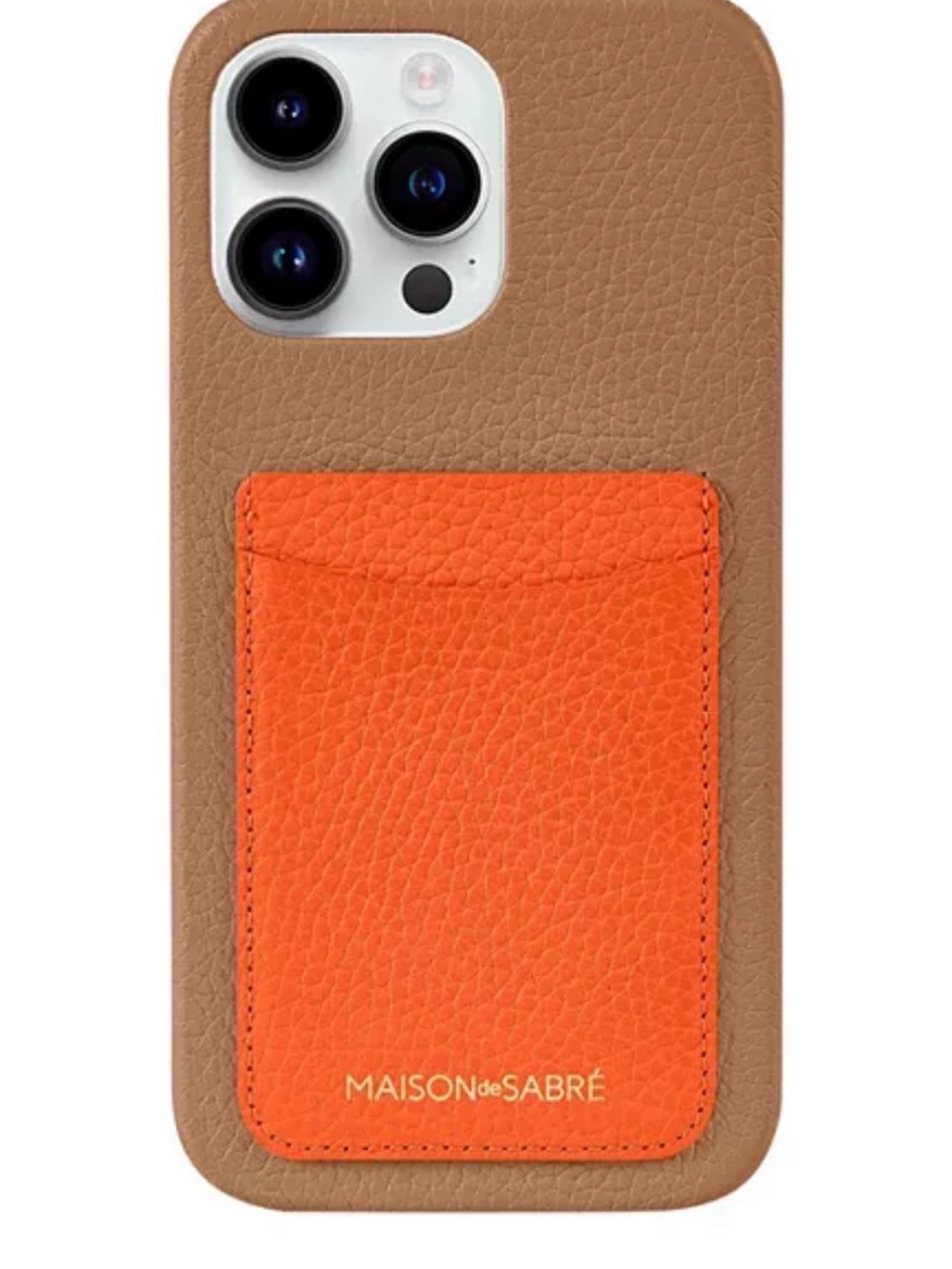 NIB- MAISON de SABRÉ Card Phone Case (iPhone 14 Pro) -  Sandstone Brown